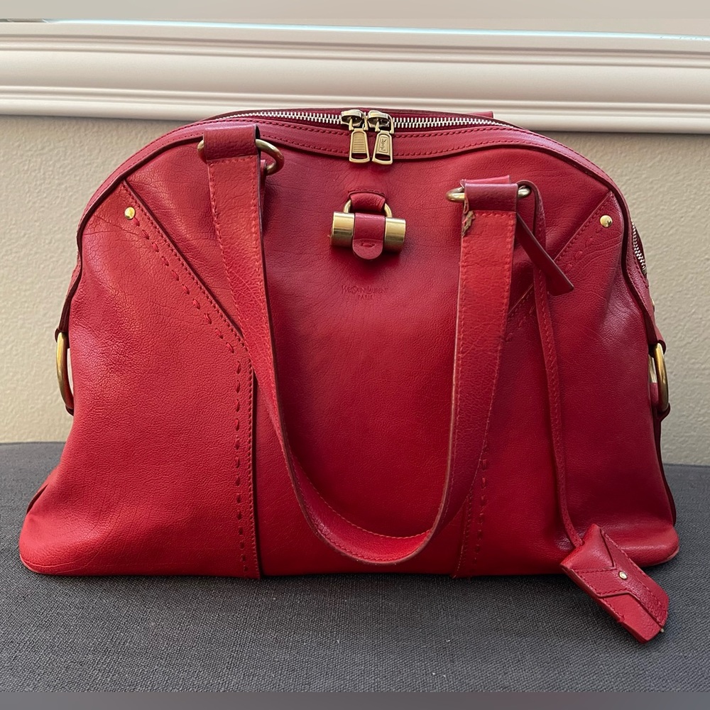 YSL Muse, red leather